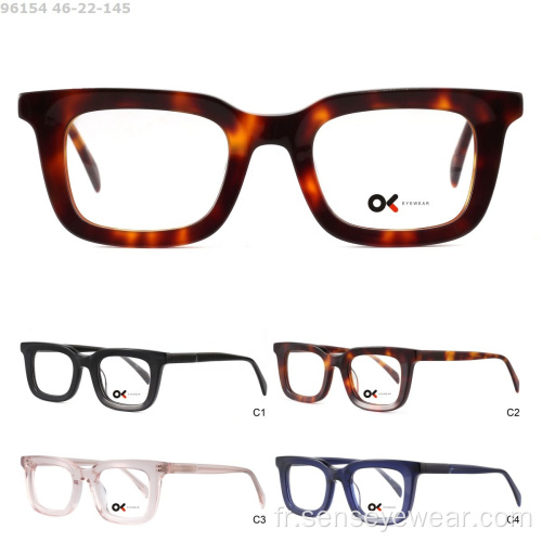 Logo personnalisé Vintage Acétate Frames optiques Eyeglass